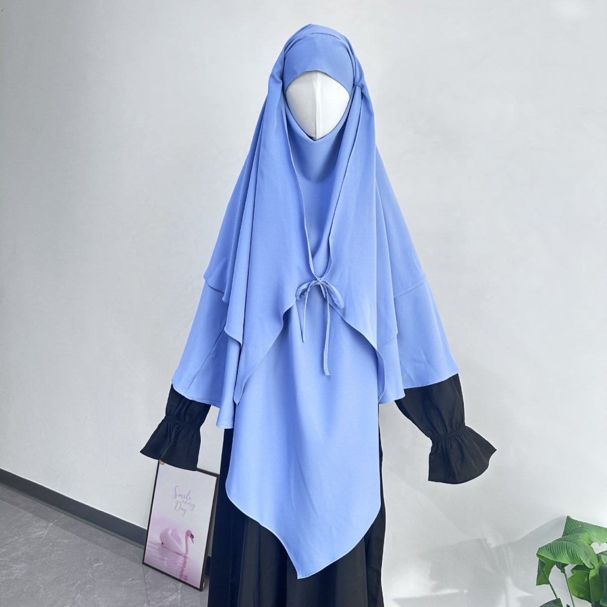 Double Layer Tie - Front Khimar(MK033) - Mariam's Collection