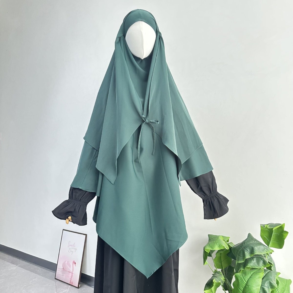 Double Layer Tie - Front Khimar(MK033) - Mariam's Collection