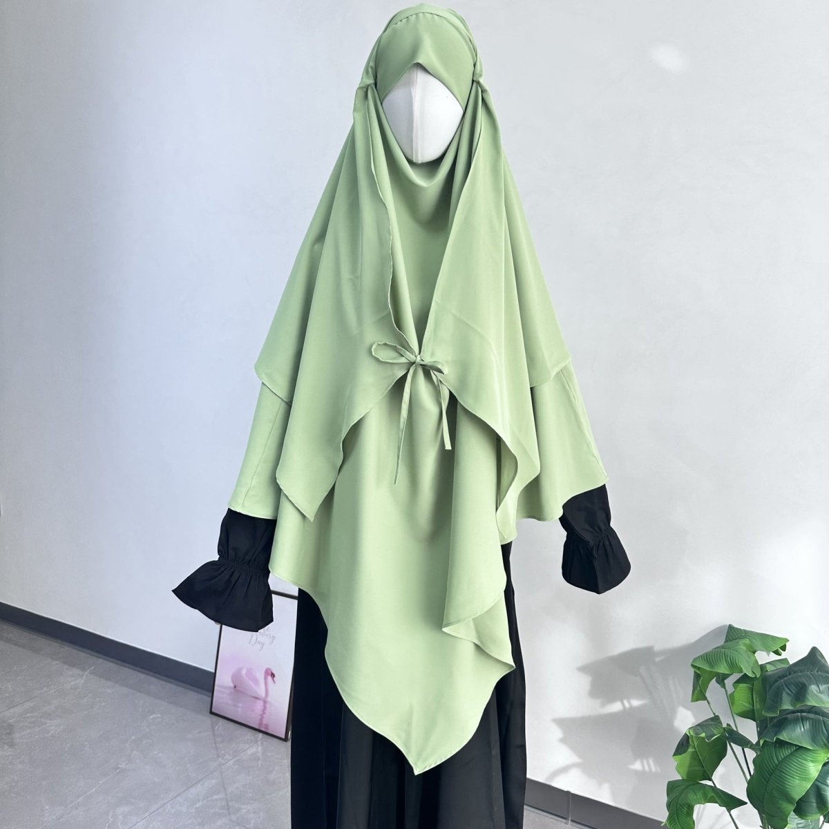 Double Layer Tie - Front Khimar(MK033) - Mariam's Collection