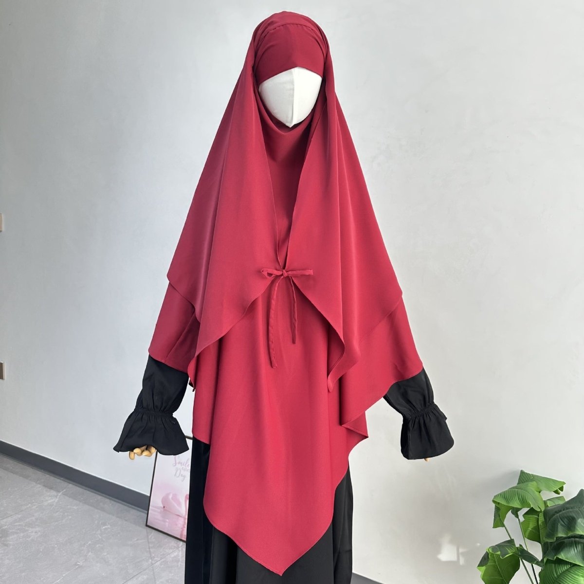 Double Layer Tie - Front Khimar(MK033) - Mariam's Collection