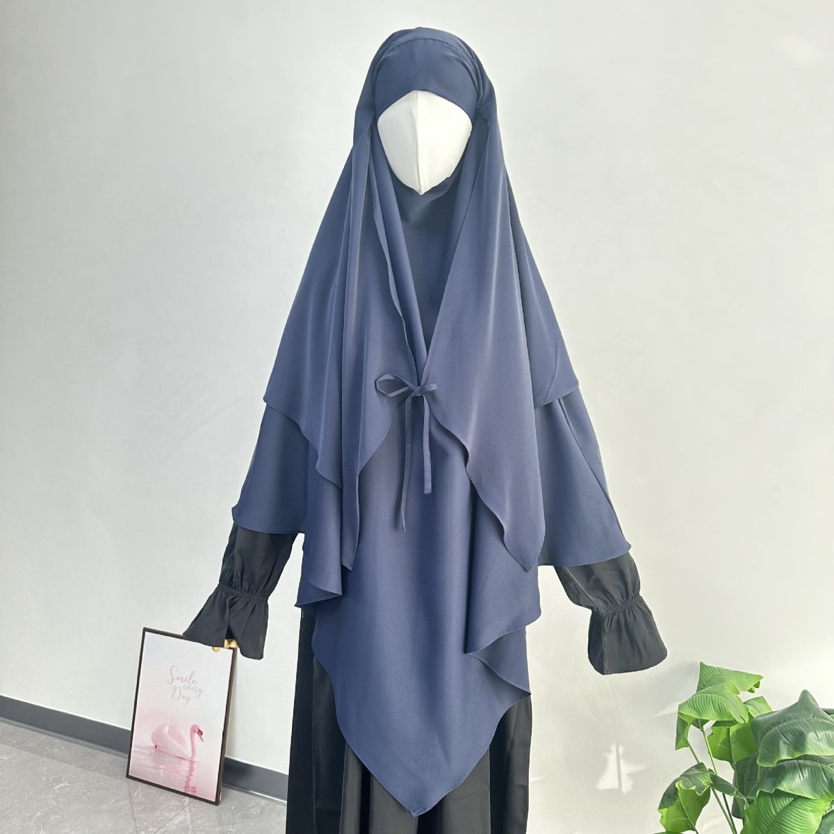 Double Layer Tie - Front Khimar(MK033) - Mariam's Collection