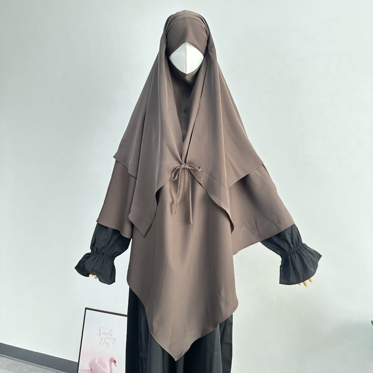 Double Layer Tie - Front Khimar(MK033) - Mariam's Collection