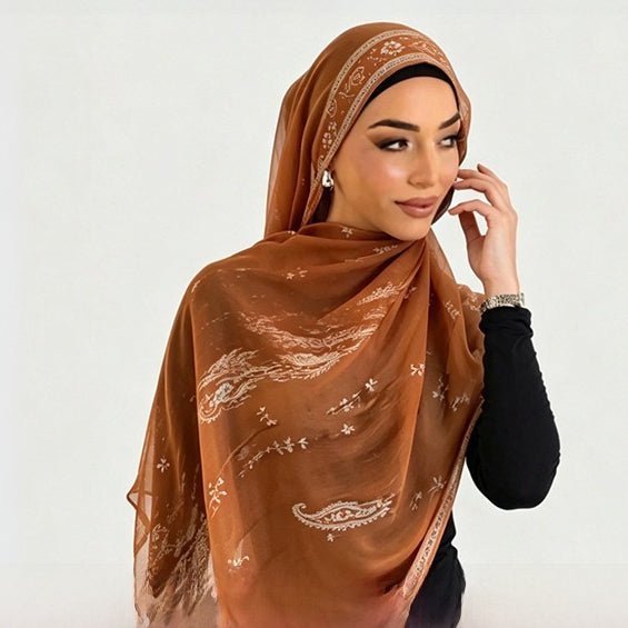 Double-Sided Digital Print Hijab(MH260) - Mariam's Collection