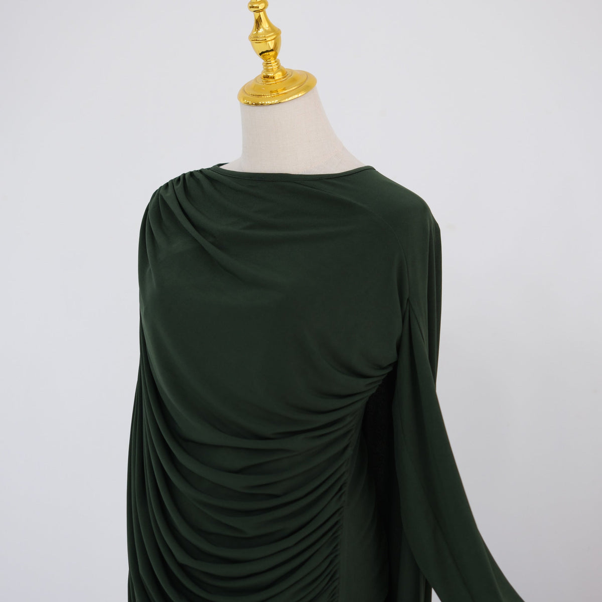 Draped Cape Top & Wide-Leg Trousers Set | Elegant Stretch Two-Piece Outfit(MS586) - Mariam's Collection