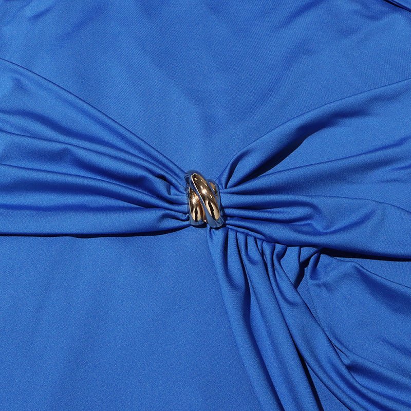 Draped Dress with Jeweled Brooches(MS347) - Mariam's Collection