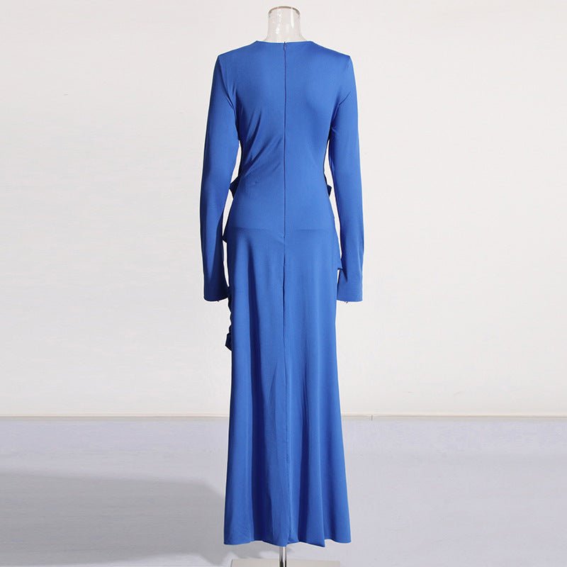 Draped Dress with Jeweled Brooches(MS347) - Mariam's Collection