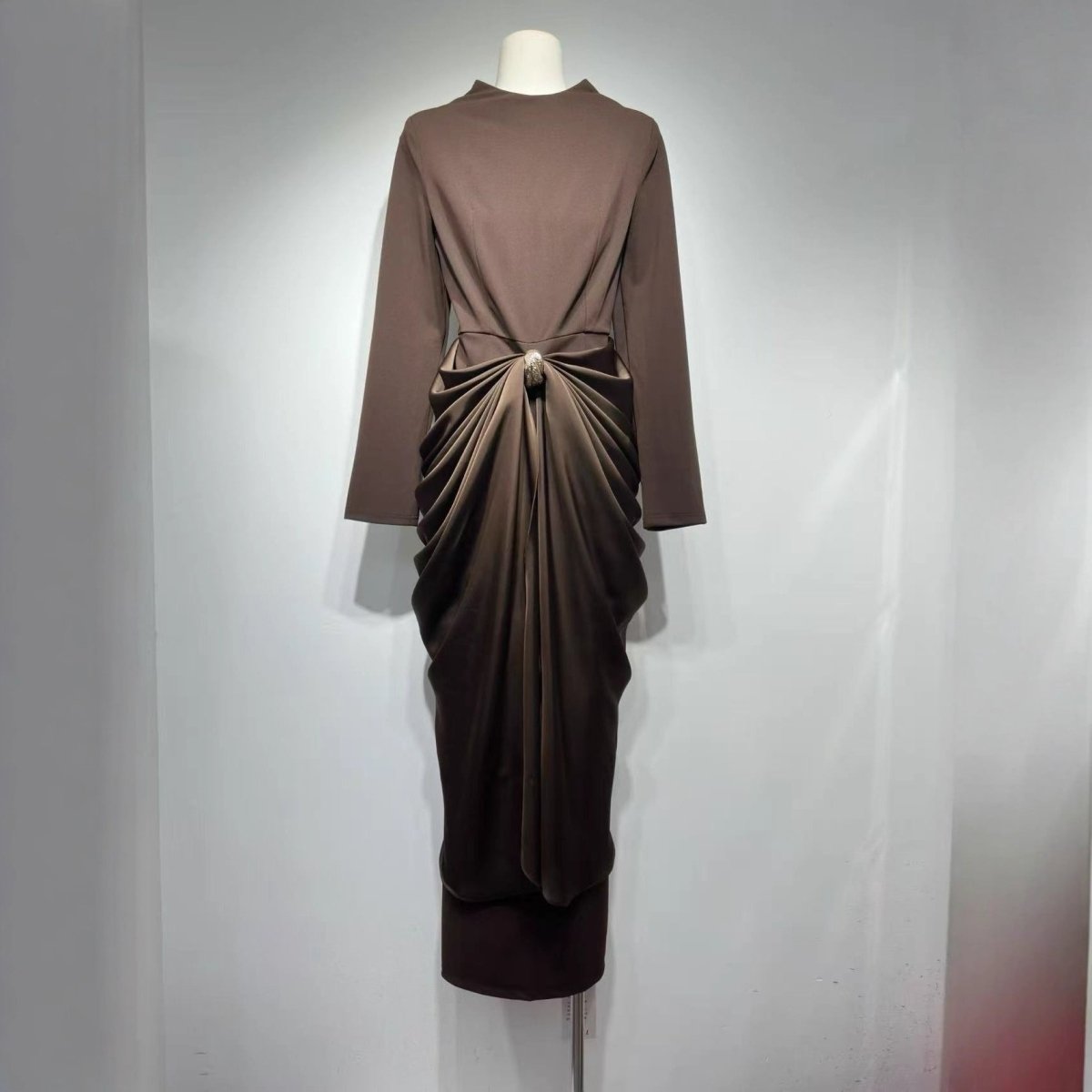 Draped Jersey Maxi Dress(MS386) - Mariam's Collection