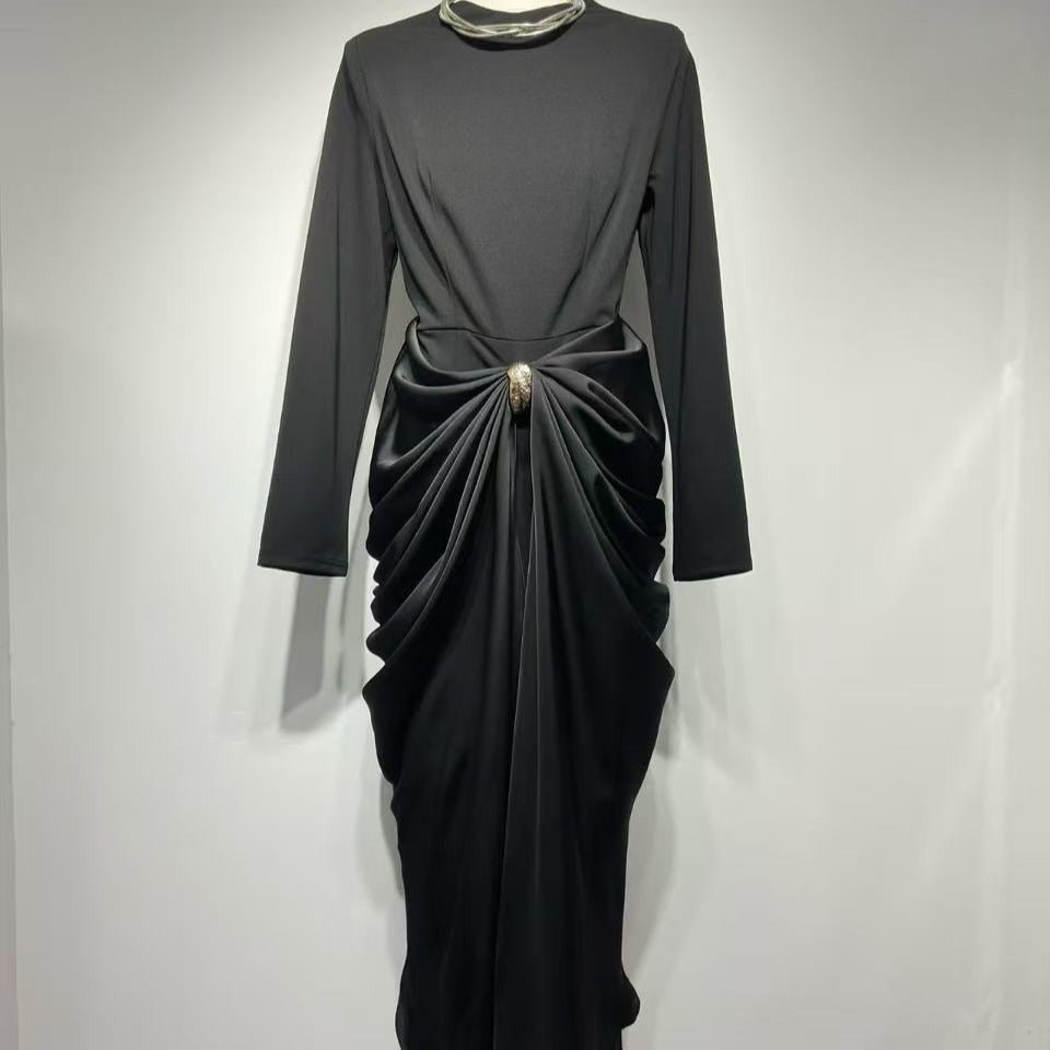 Draped Jersey Maxi Dress(MS386) - Mariam's Collection