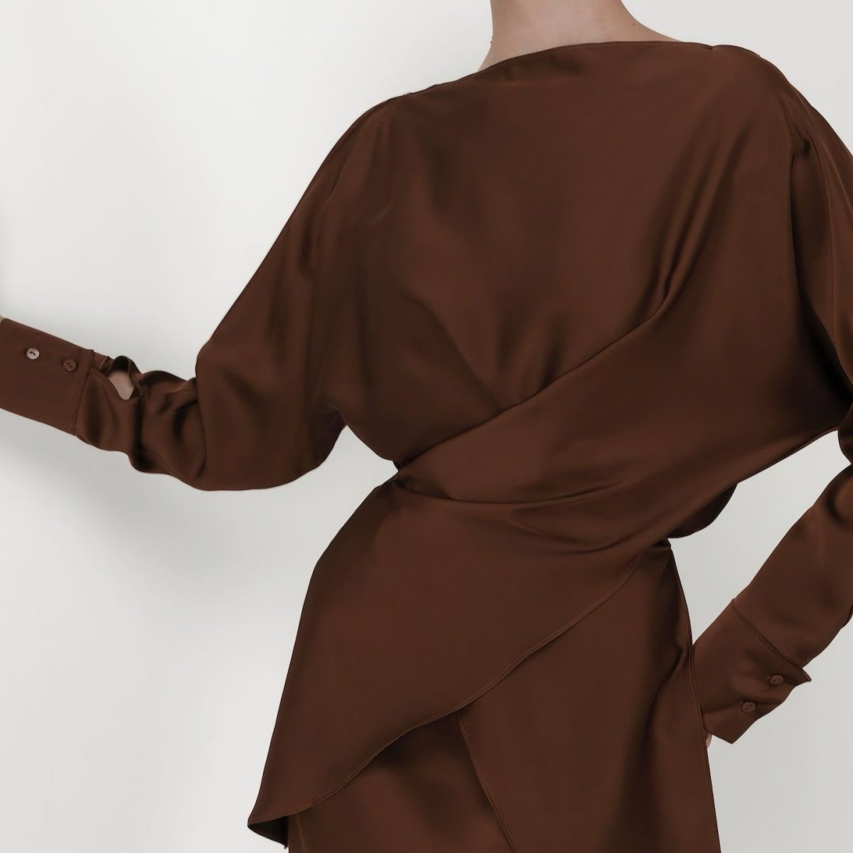 Draped Wrap Top & Maxi Skirt Set(MS333) - Mariam's Collection