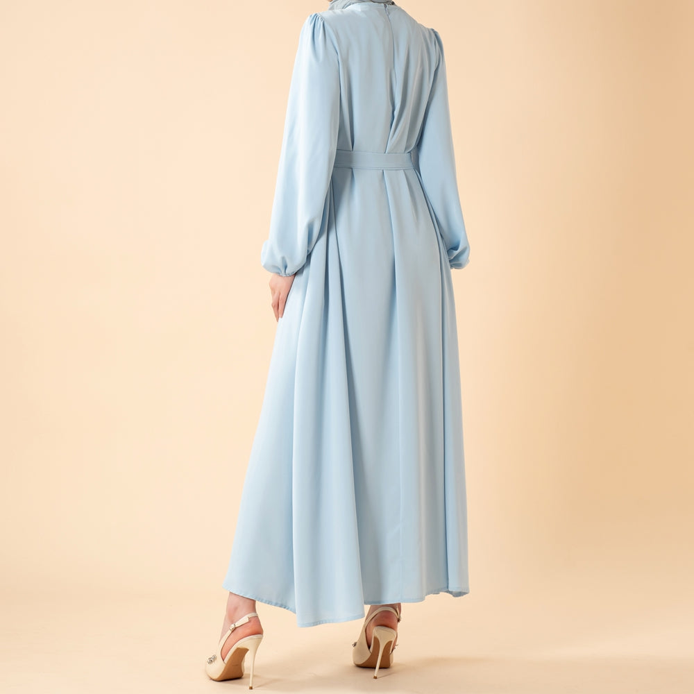 Candy Color Pleated Abaya | Must - have Essential Basic Dress (MA142) - Mariam's Collection