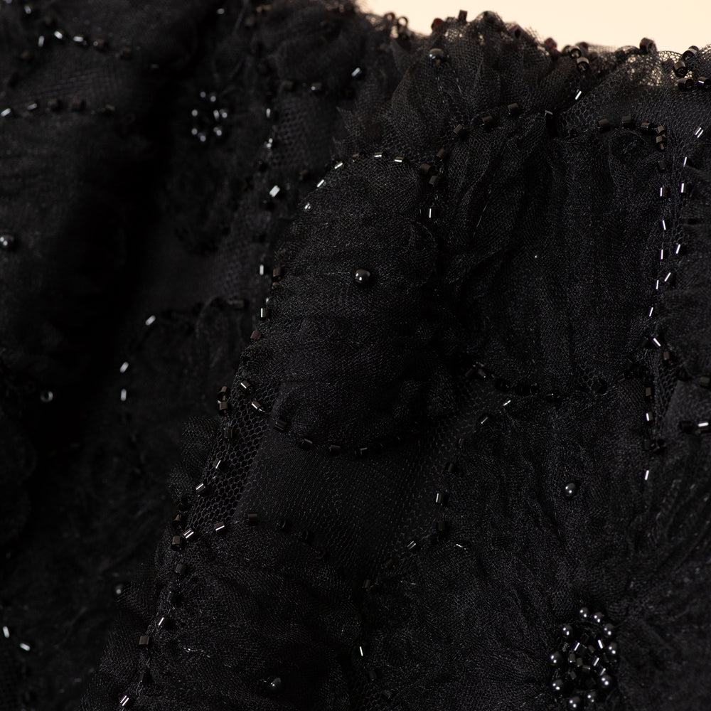 Luxus-Abaya mit 3D-Bandstickerei und Fledermausärmeln mit verstellbarem Taillengürtel (MA431)