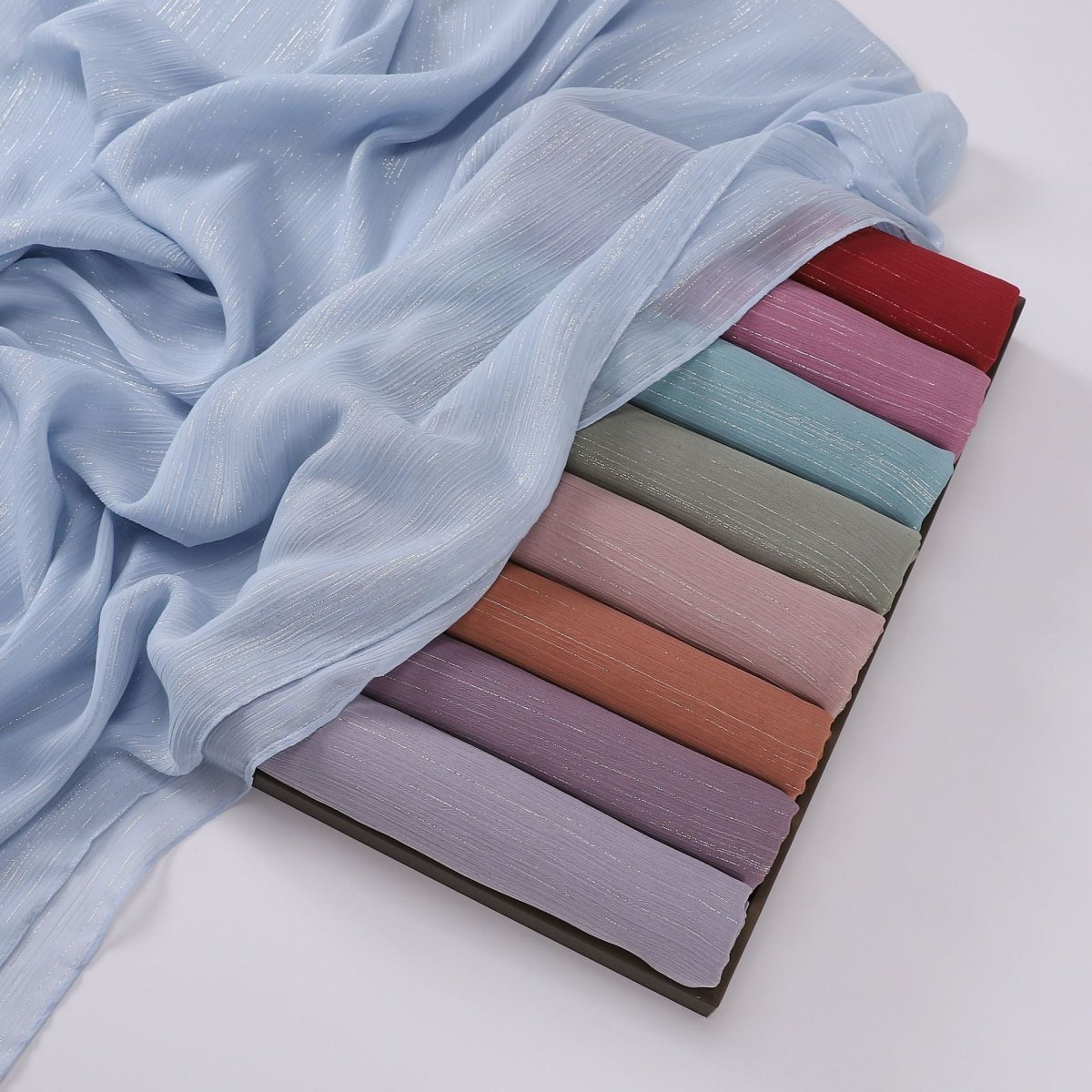 Effortless Grace Scarf Silver Crinkle Chiffon Hijab (MH153) - Mariam's Collection