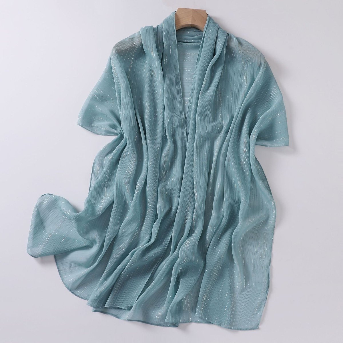 Effortless Grace Scarf Silver Crinkle Chiffon Hijab (MH153) - Mariam's Collection