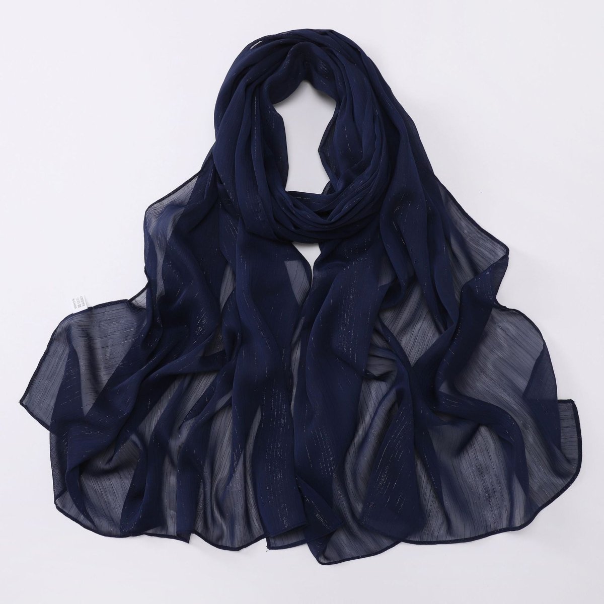 Effortless Grace Scarf Silver Crinkle Chiffon Hijab (MH153) - Mariam's Collection