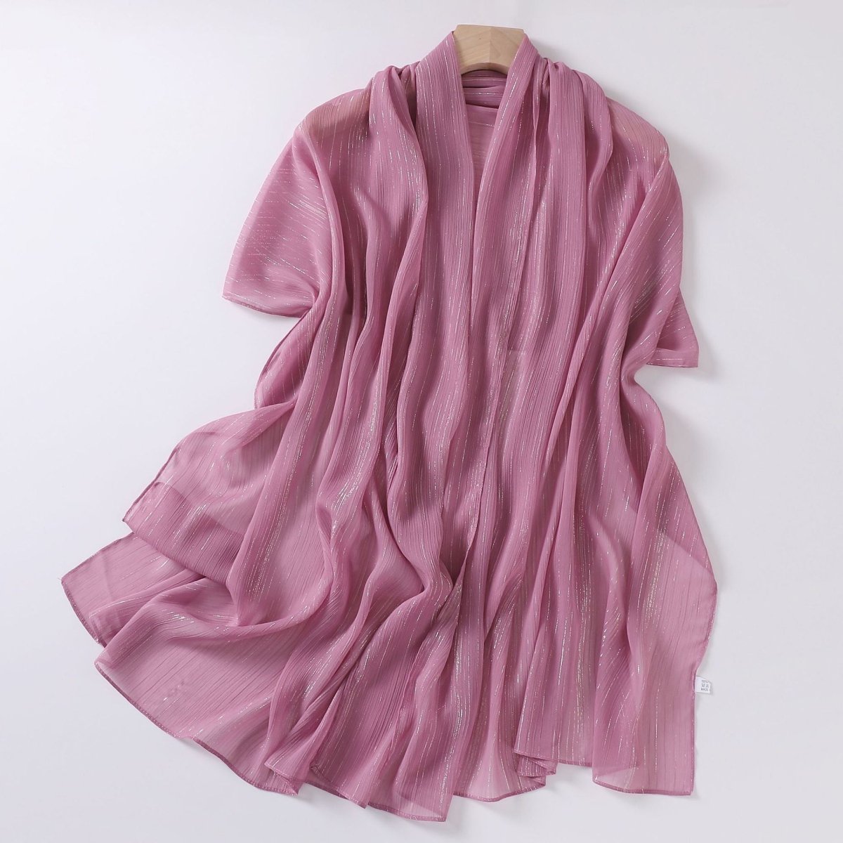 Effortless Grace Scarf Silver Crinkle Chiffon Hijab (MH153) - Mariam's Collection