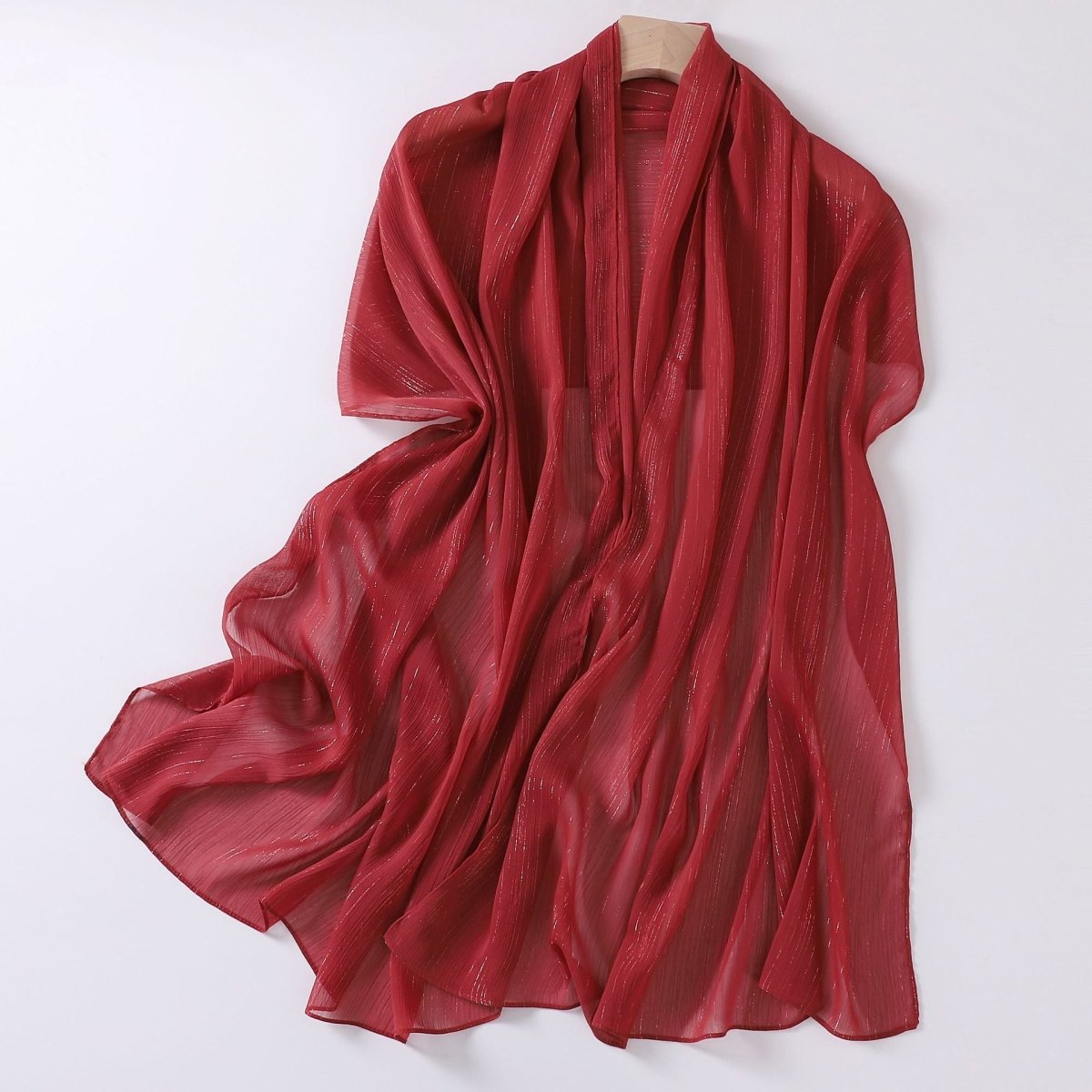 Effortless Grace Scarf Silver Crinkle Chiffon Hijab (MH153) - Mariam's Collection