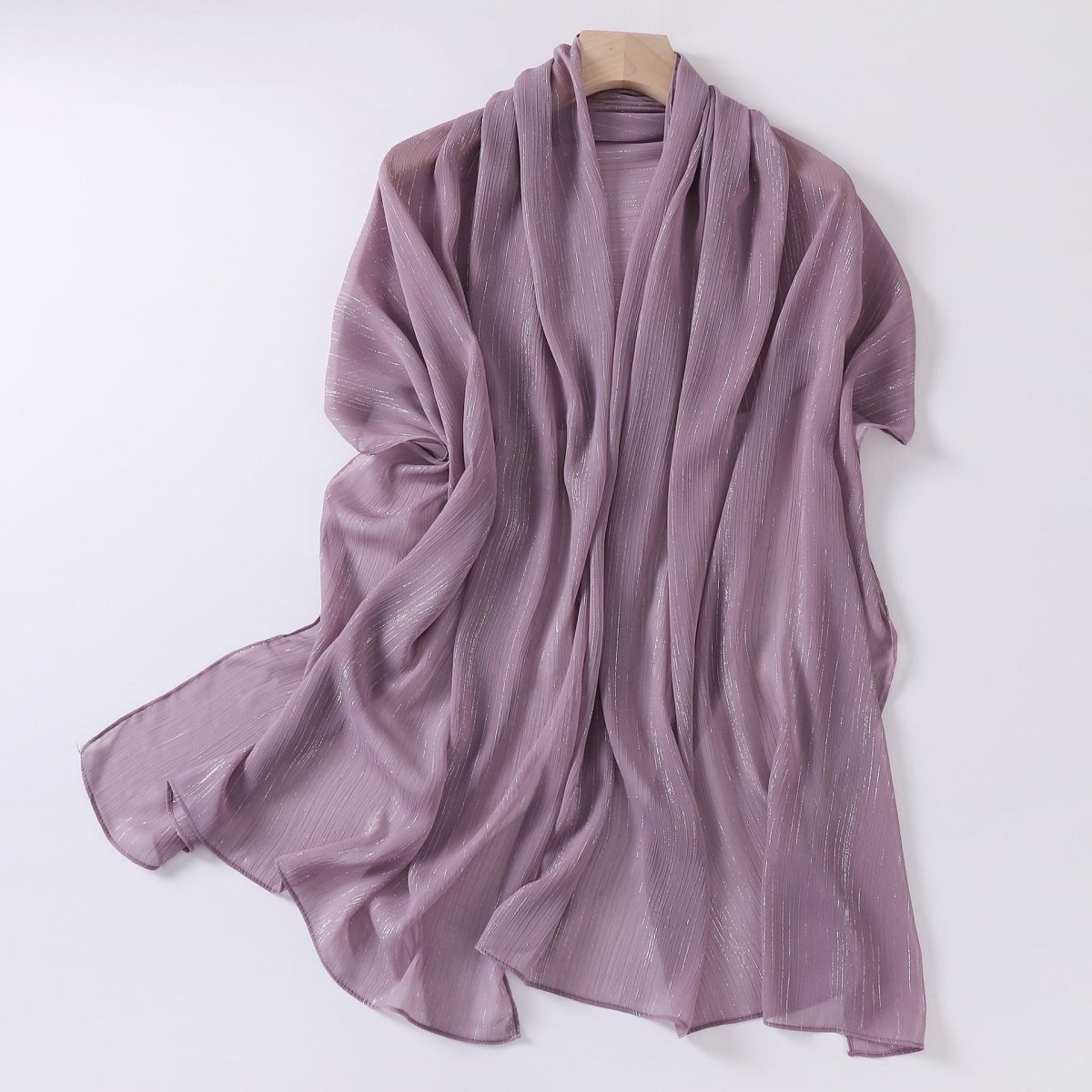 Effortless Grace Scarf Silver Crinkle Chiffon Hijab (MH153) - Mariam's Collection