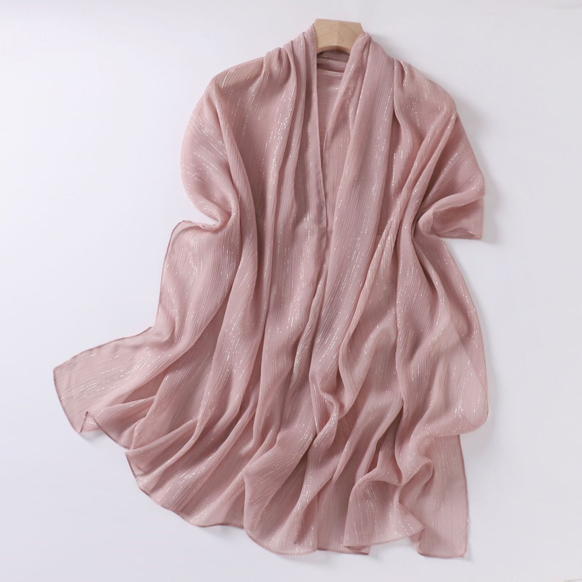 Effortless Grace Scarf Silver Crinkle Chiffon Hijab (MH153) - Mariam's Collection
