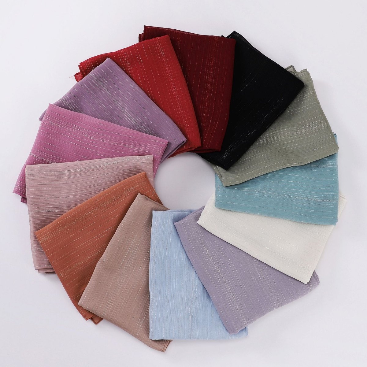 Effortless Grace Scarf Silver Crinkle Chiffon Hijab (MH153) - Mariam's Collection