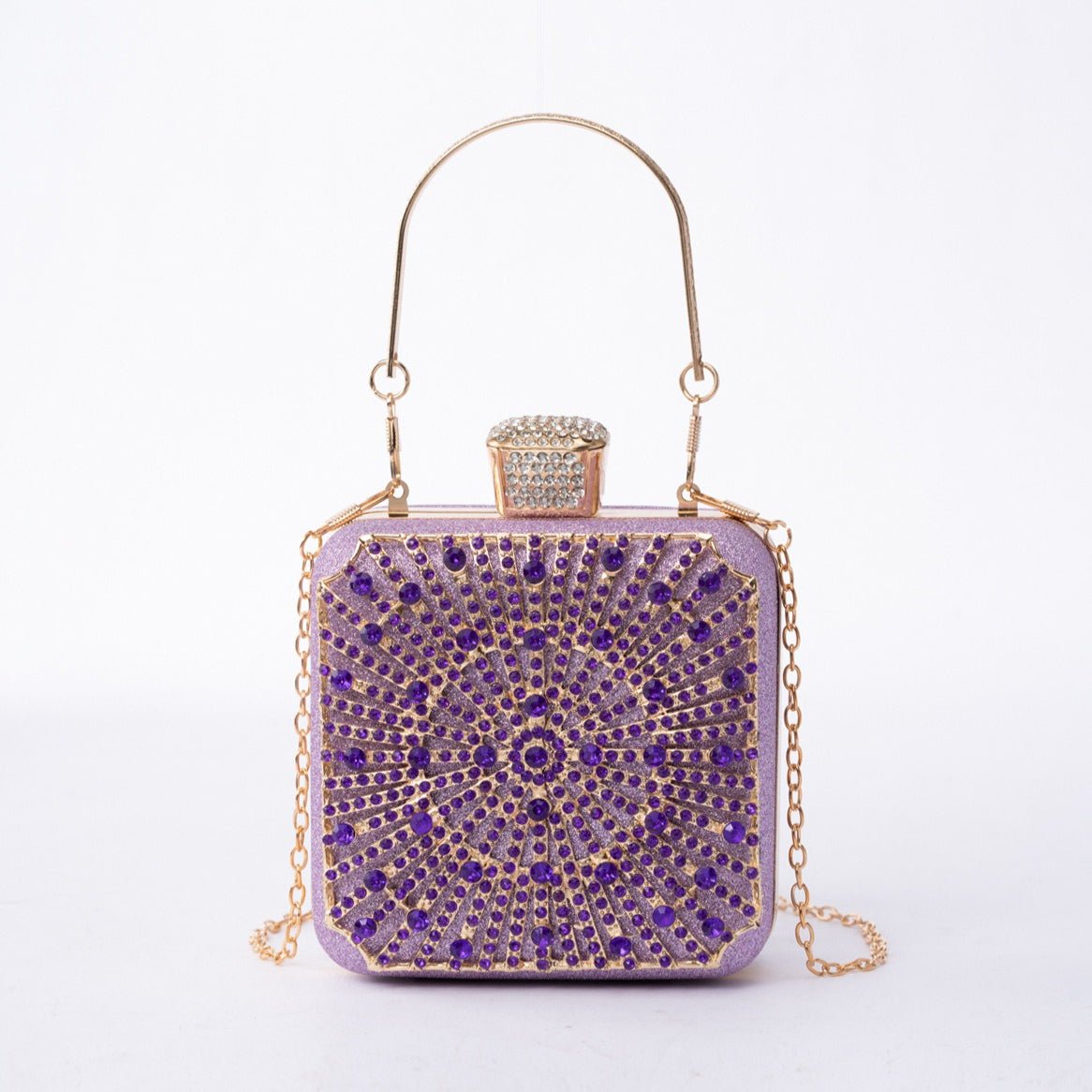 Elegance Brilliant Diamond Bag - Handcrafted Evening Box Bag for Soirées & Weddings (MAC269) - Mariam's Collection