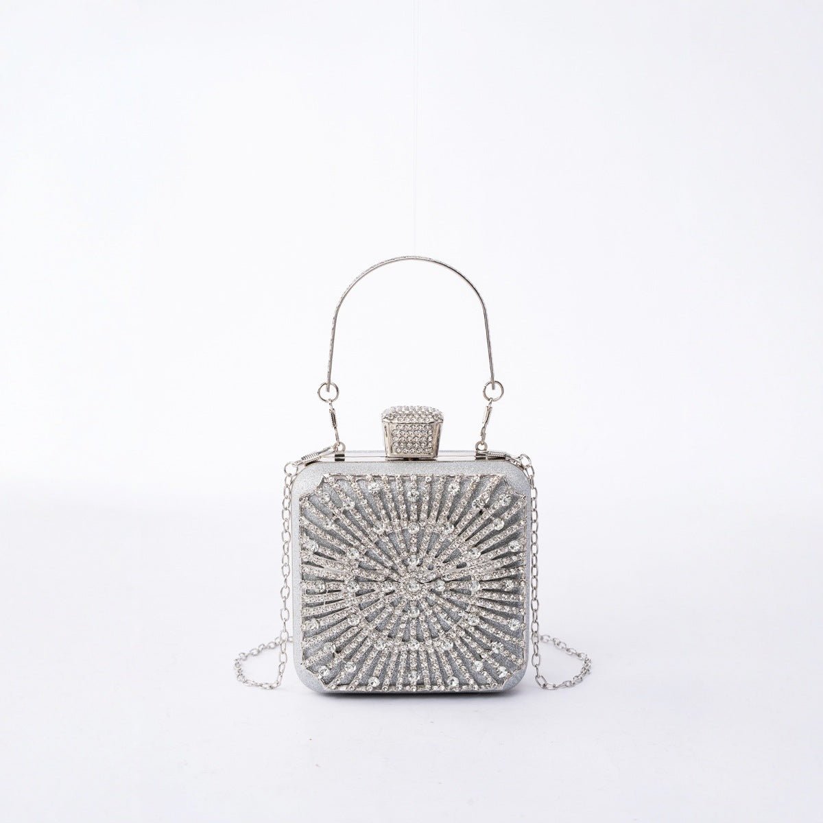 Elegance Brilliant Diamond Bag - Handcrafted Evening Box Bag for Soirées & Weddings (MAC269) - Mariam's Collection