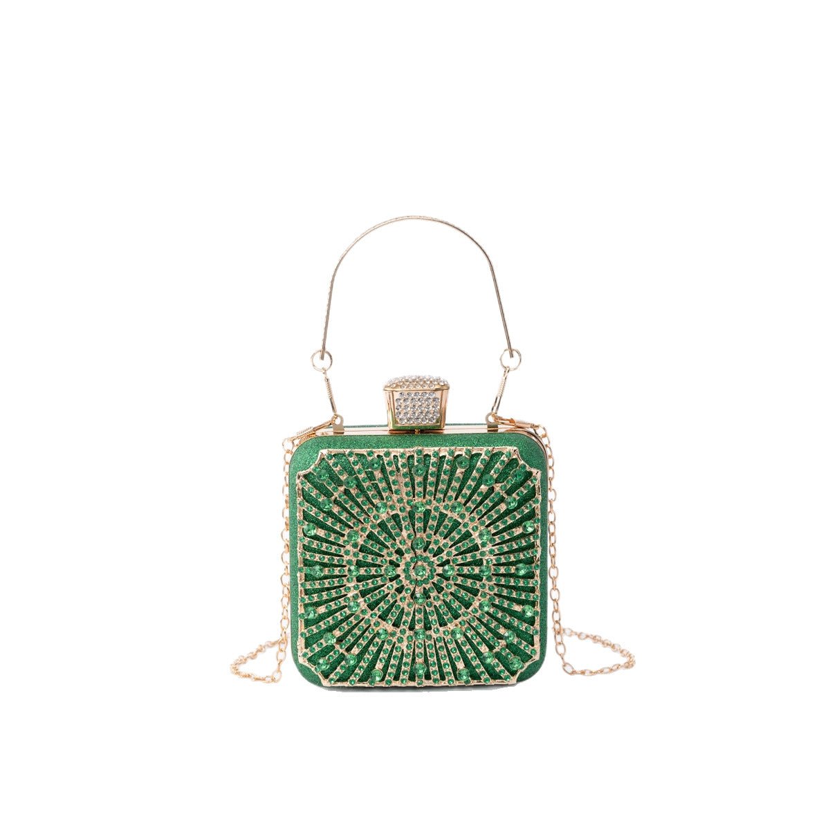 Elegance Brilliant Diamond Bag - Handcrafted Evening Box Bag for Soirées & Weddings (MAC269) - Mariam's Collection