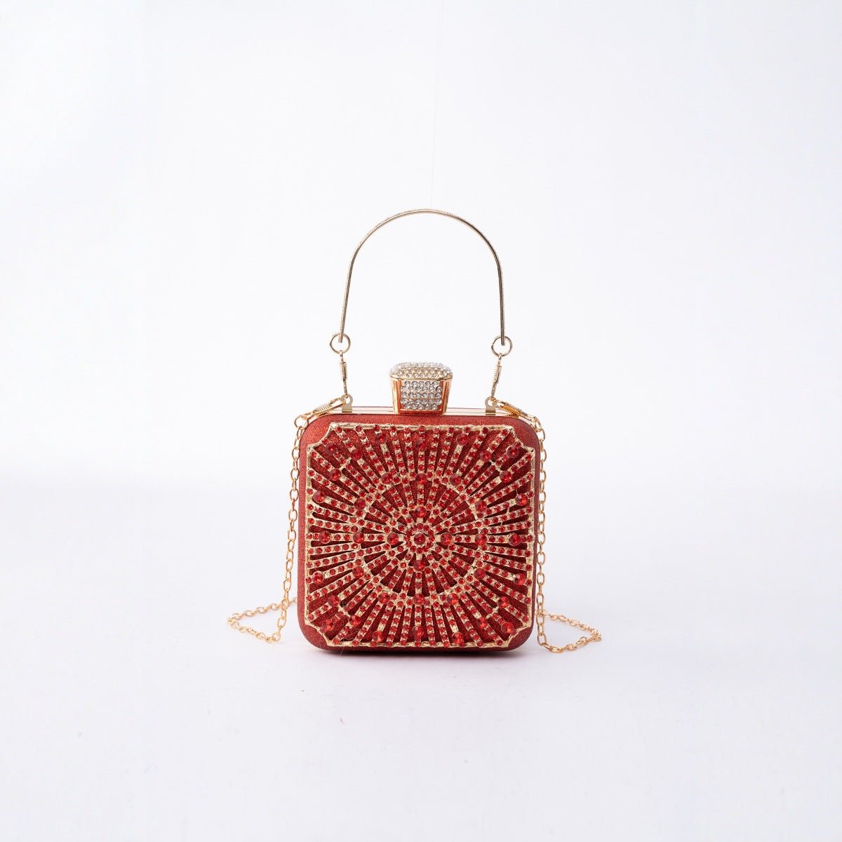 Elegance Brilliant Diamond Bag - Handcrafted Evening Box Bag for Soirées & Weddings (MAC269) - Mariam's Collection