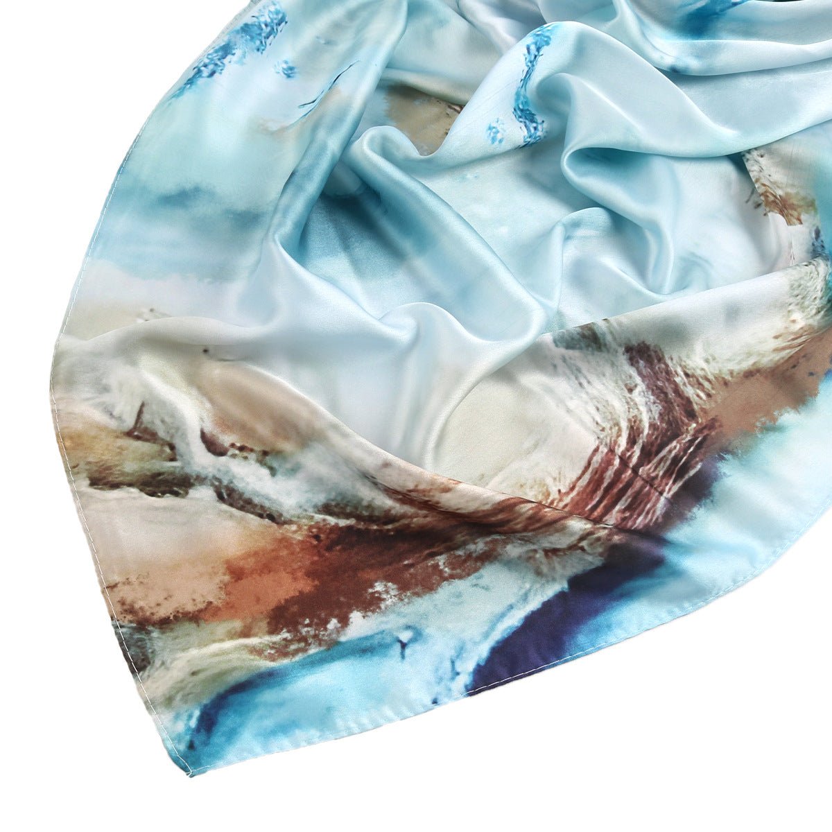 Elegance Satin Marble Print Hijab (MH172) - Mariam's Collection