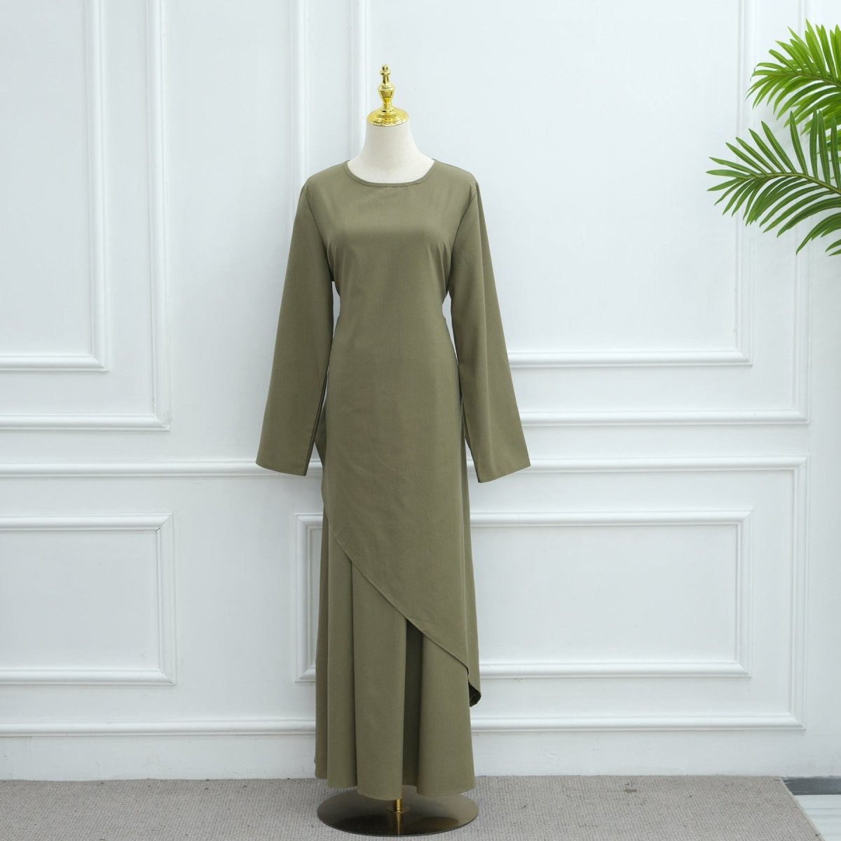 Elegant Asymmetric Top & Maxi Skirt Set | Cotton Linen Two - Piece Outfit(MS184) - Mariam's Collection