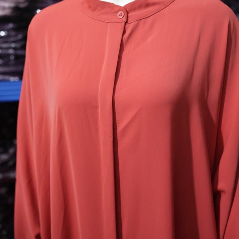 Elegant Batwing Sleeve Maxi Dress with Hidden Button Front | Adjustable Cuff Design(MA316) - Mariam's Collection