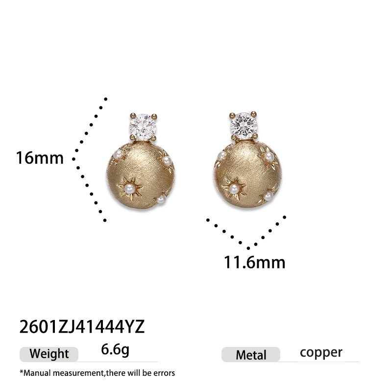 Elegant Brushed Heart Stud Earrings（MAC460） - Mariam's Collection