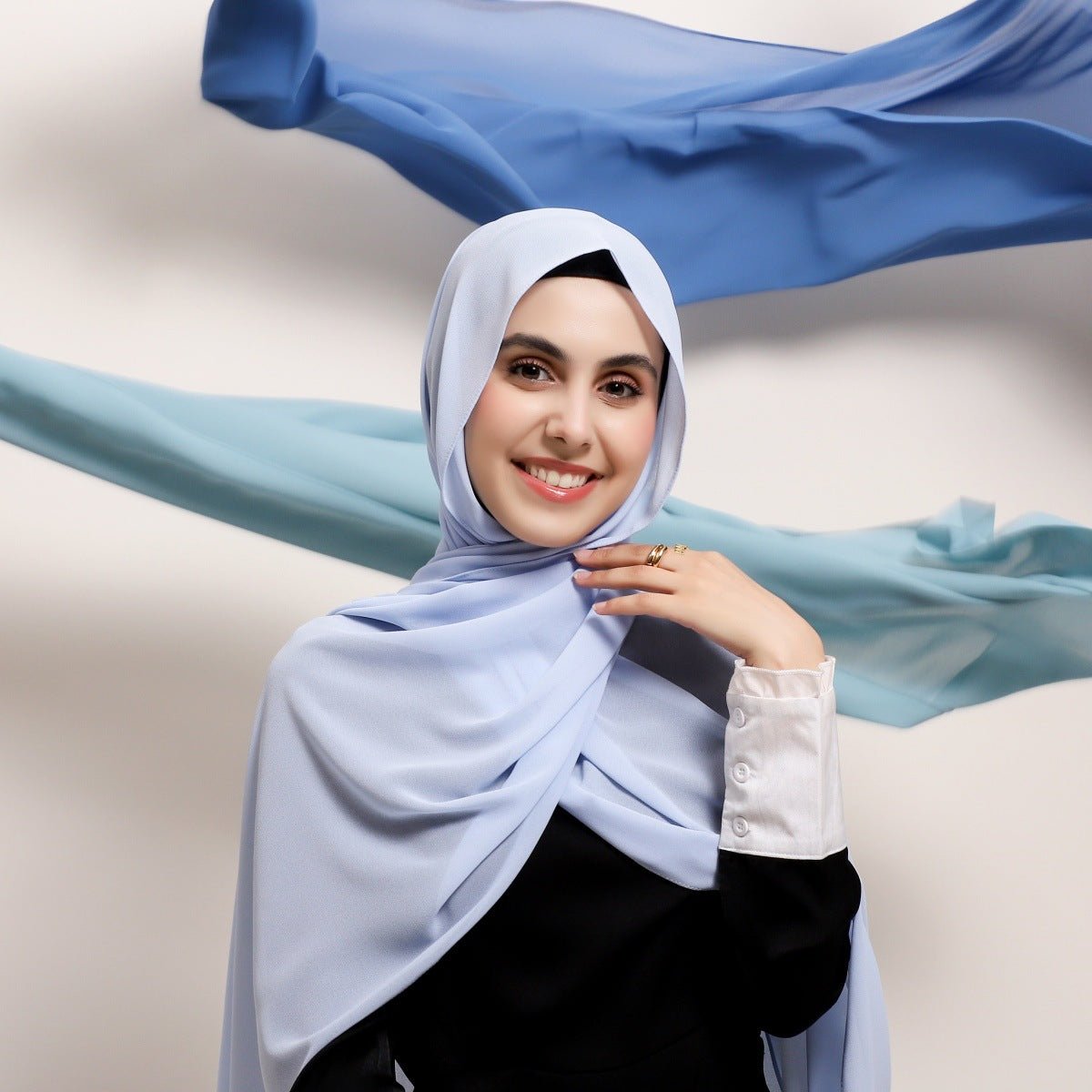 Elegant Chiffon Hijab Scarf - Refined Structure for Modest Wear (MH122) - Mariam's Collection