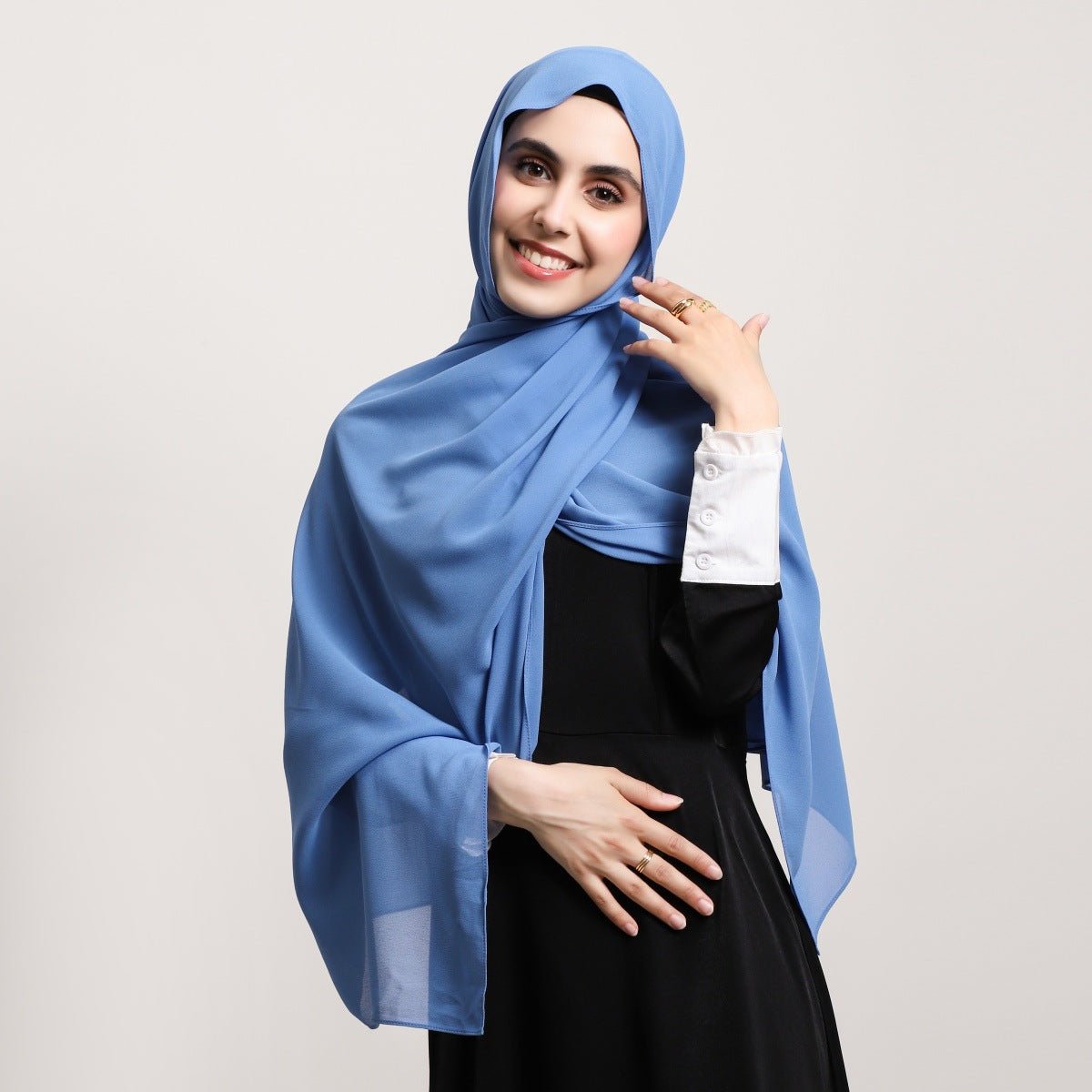 Elegant Chiffon Hijab Scarf - Refined Structure for Modest Wear (MH122) - Mariam's Collection