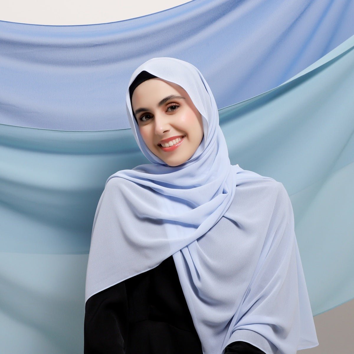 Elegant Chiffon Hijab Scarf - Refined Structure for Modest Wear (MH122) - Mariam's Collection