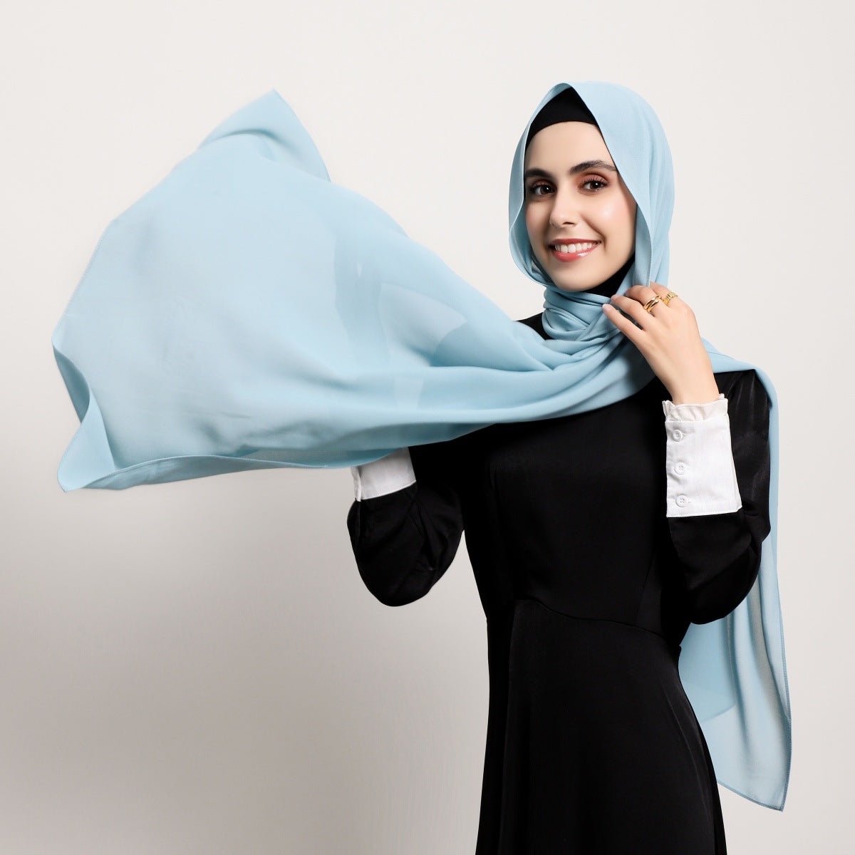 Elegant Chiffon Hijab Scarf - Refined Structure for Modest Wear (MH122) - Mariam's Collection