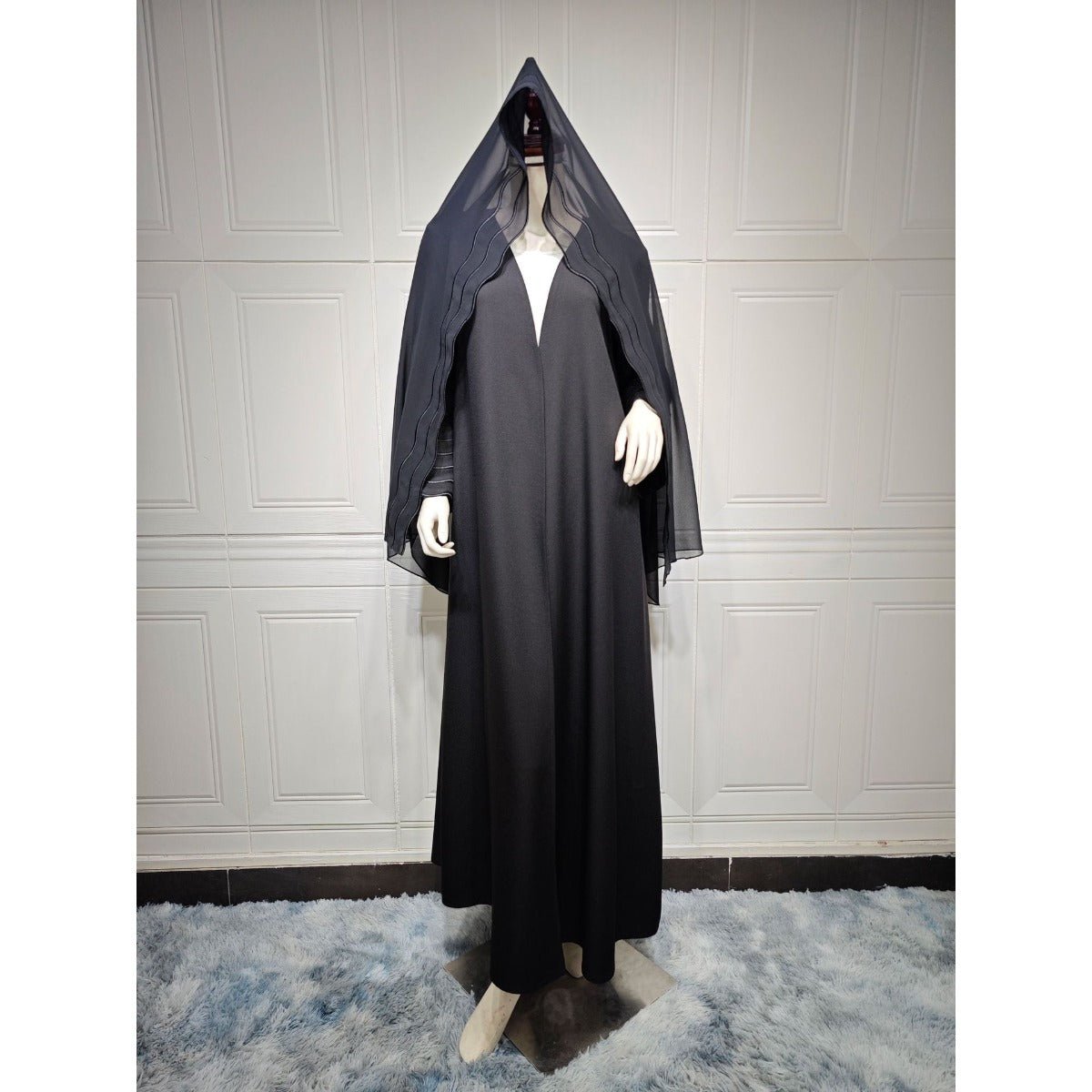 Elegant Embroidered Abaya with Matching Headscarves | Modern Modest Wear for Women(MOA216) - Mariam's Collection