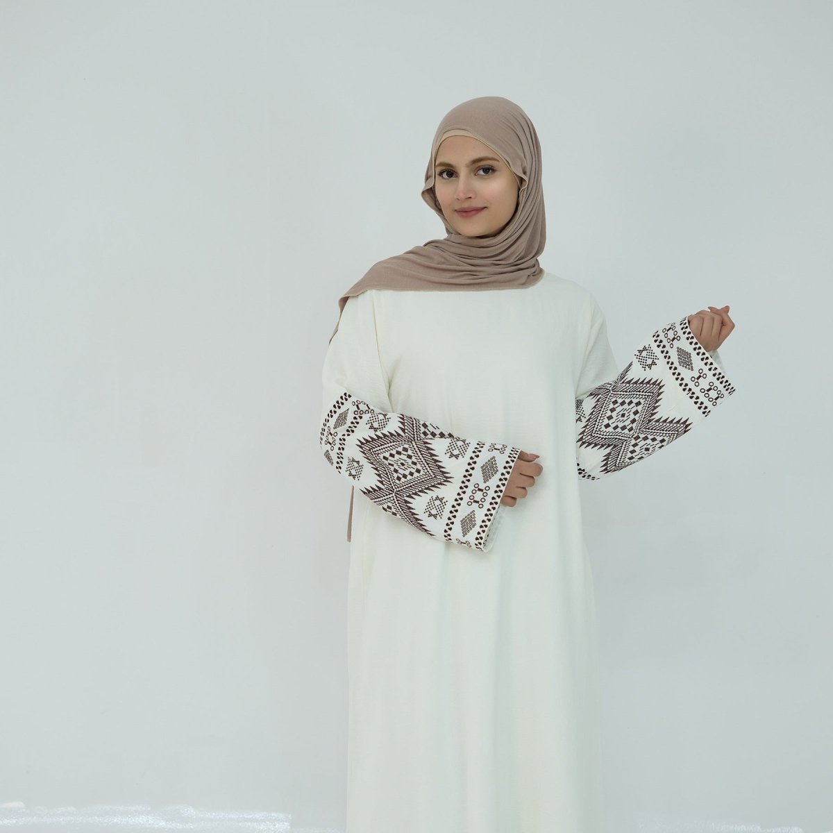 Elegant Embroidered Casual Abaya (MA139) - Mariam's Collection