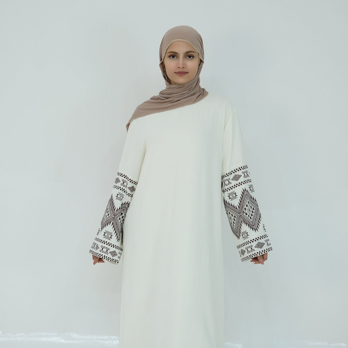 Elegant Embroidered Casual Abaya (MA139) - Mariam's Collection