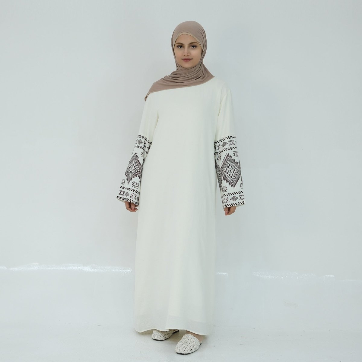 Elegant Embroidered Casual Abaya (MA139) - Mariam's Collection