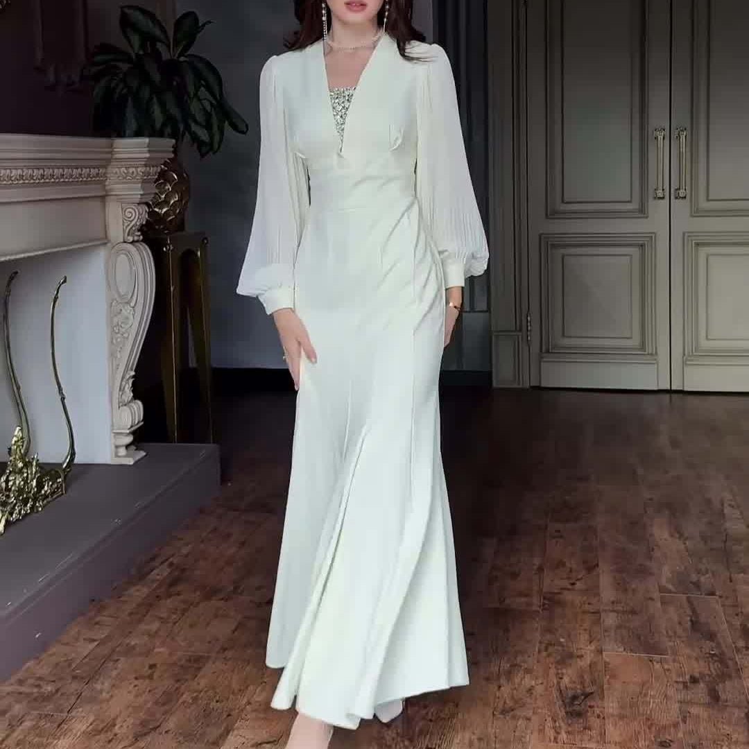 Elegant Empire Waist Formal Dress(MS340) - Mariam's Collection