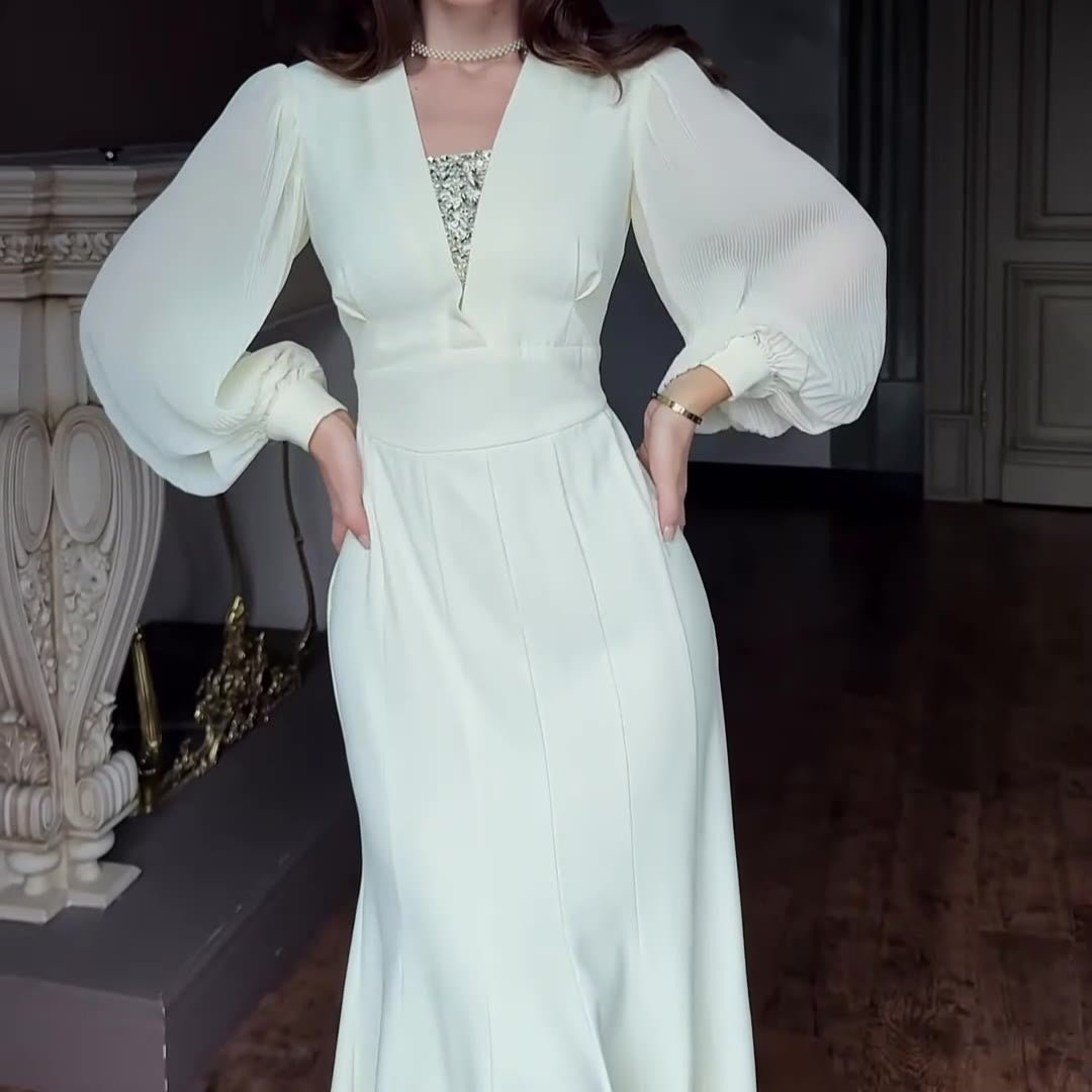 Elegant Empire Waist Formal Dress(MS340) - Mariam's Collection