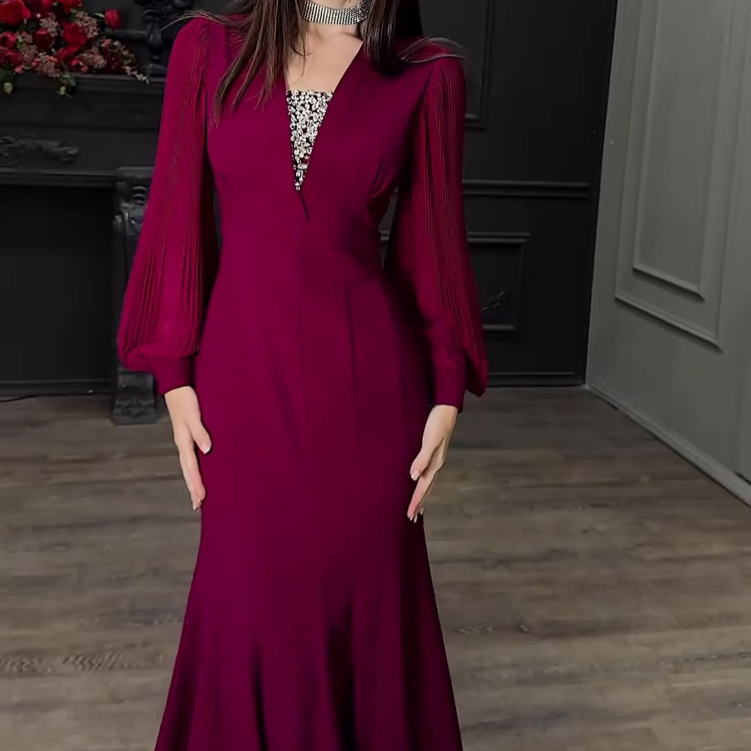 Elegant Empire Waist Formal Dress(MS340) - Mariam's Collection