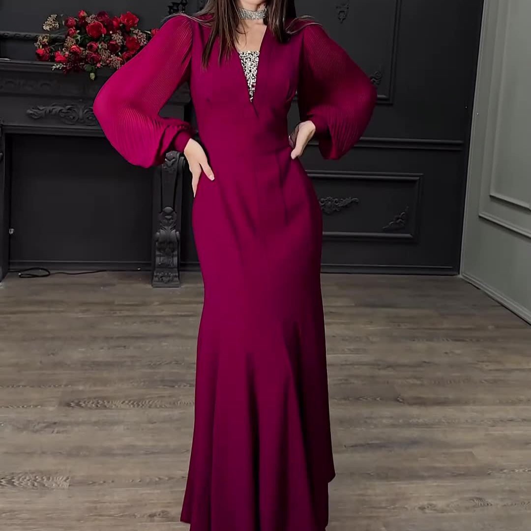 Elegant Empire Waist Formal Dress(MS340) - Mariam's Collection