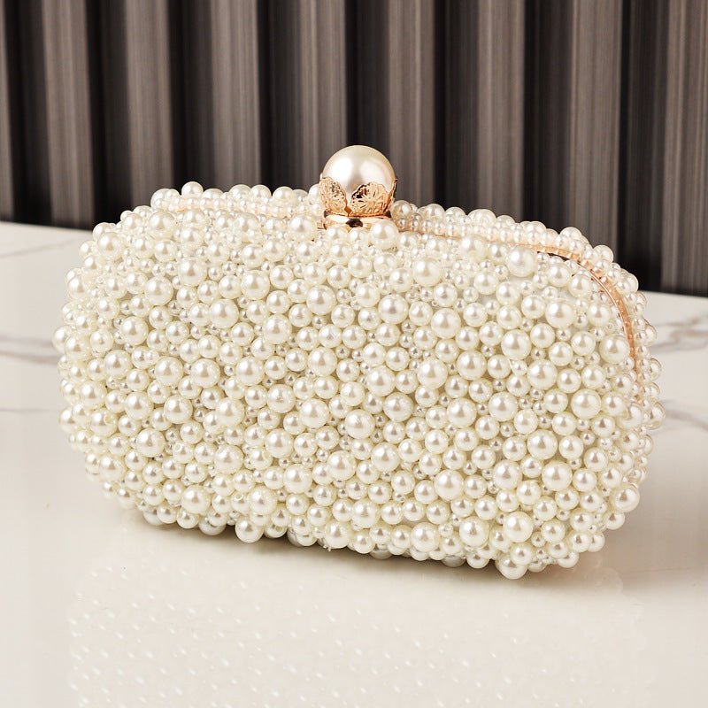 Elegant Faux Pearl Evening Clutch Bag - Vintage Style Beaded Handbag & Crossbody Purse for Weddings & Parties（MAC491） - Mariam's Collection