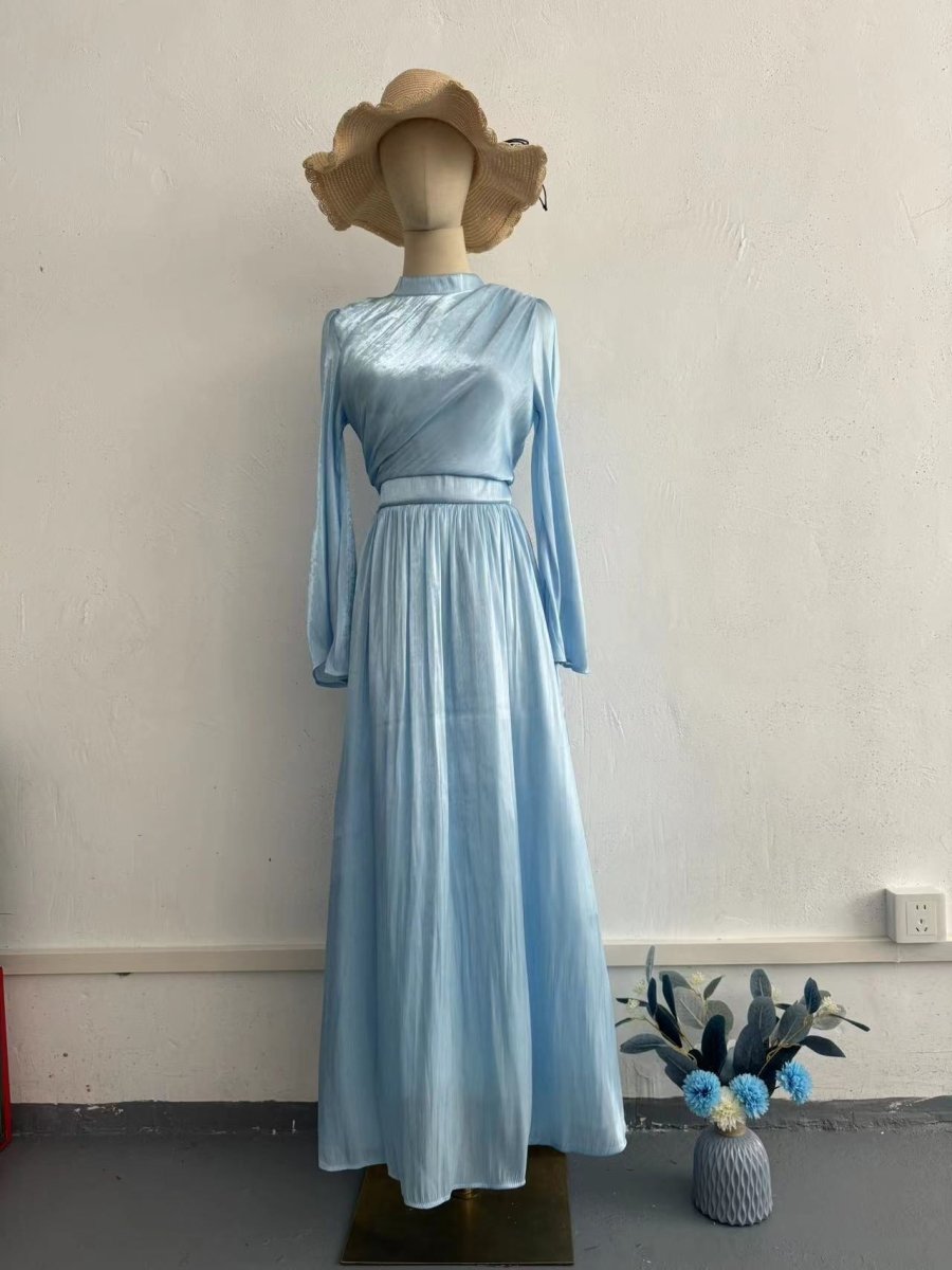 french blue wedding guest dress French Blue Dresses & Gowns for Women