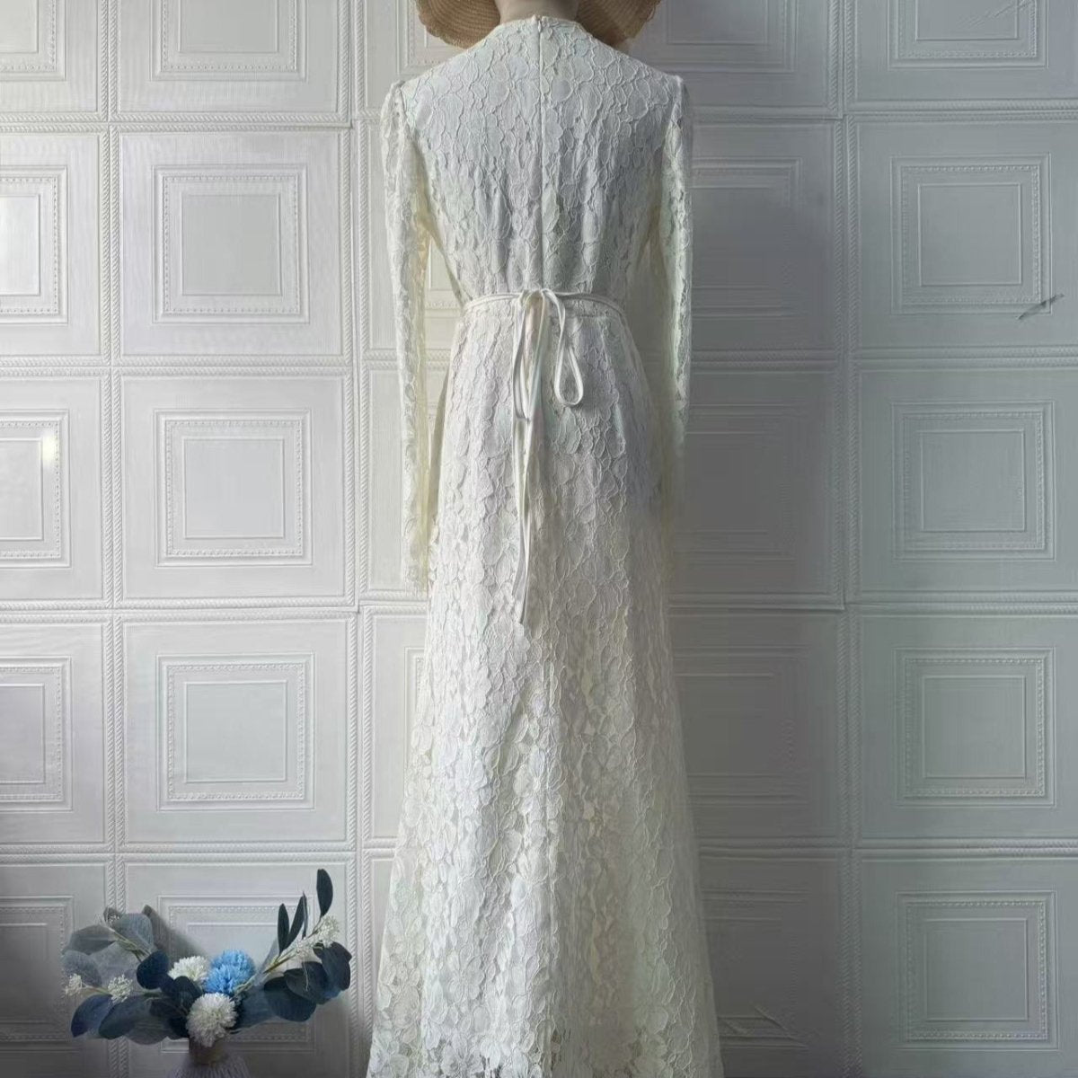 Elegant Lace Maxi Dress(MS318) - Mariam's Collection