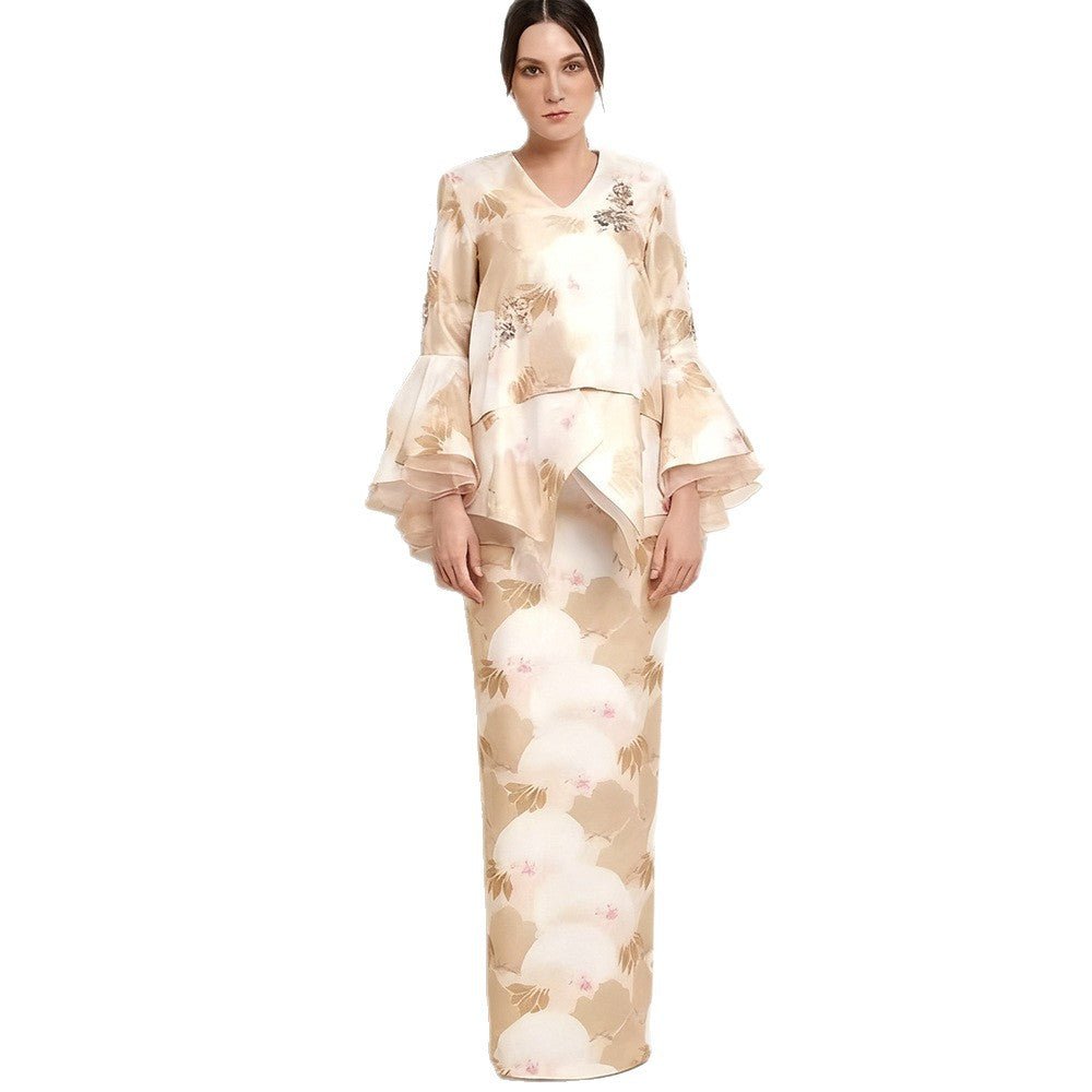 Elegant Layered Ruffle Outfit(MS266) - Mariam's Collection