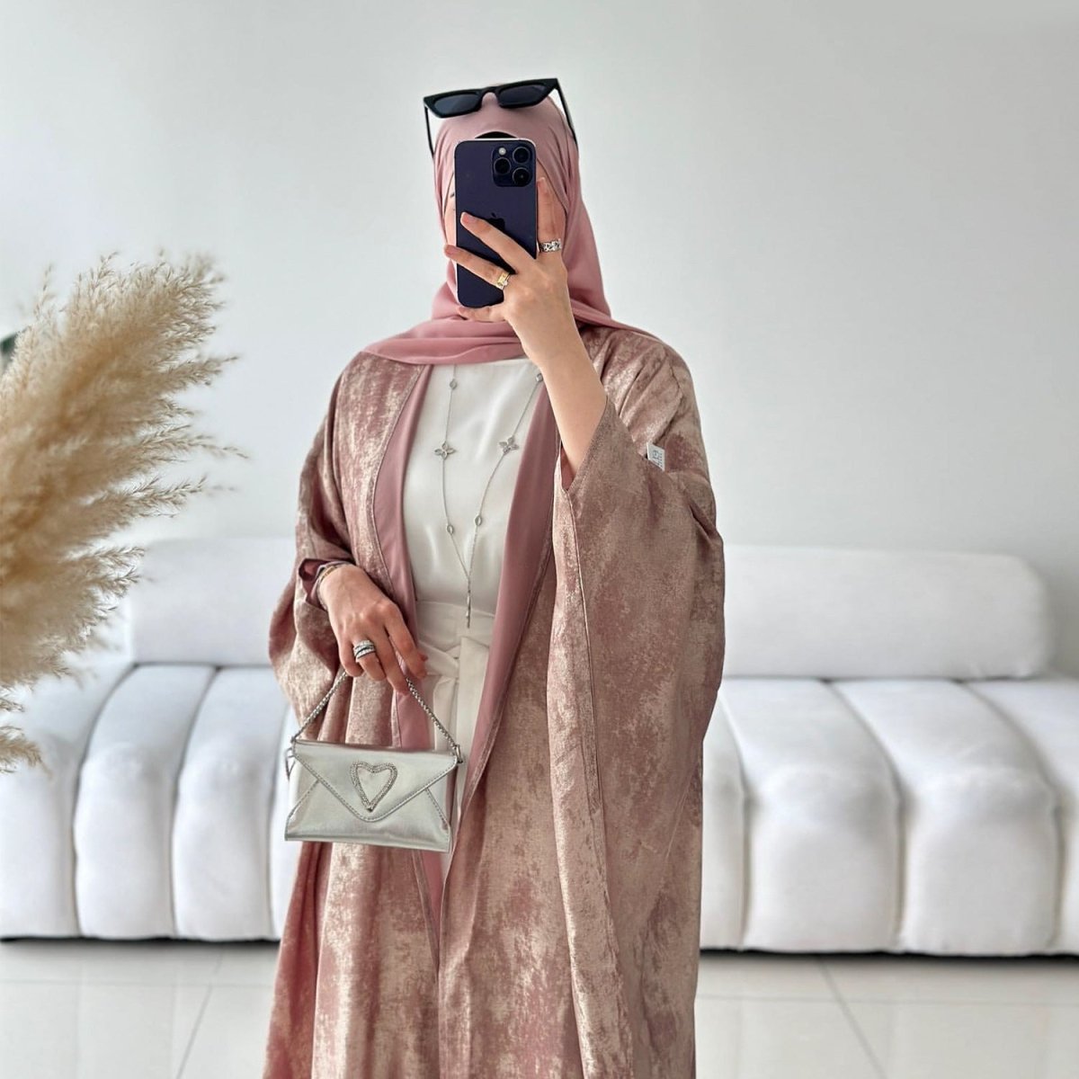Elegant Modest Luxury Velvet Abaya Collection Robe Dresses. (MOA163) - Mariam's Collection