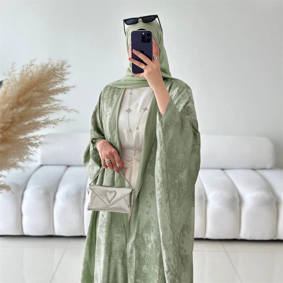 Elegant Modest Luxury Velvet Abaya Collection Robe Dresses. (MOA163) - Mariam's Collection