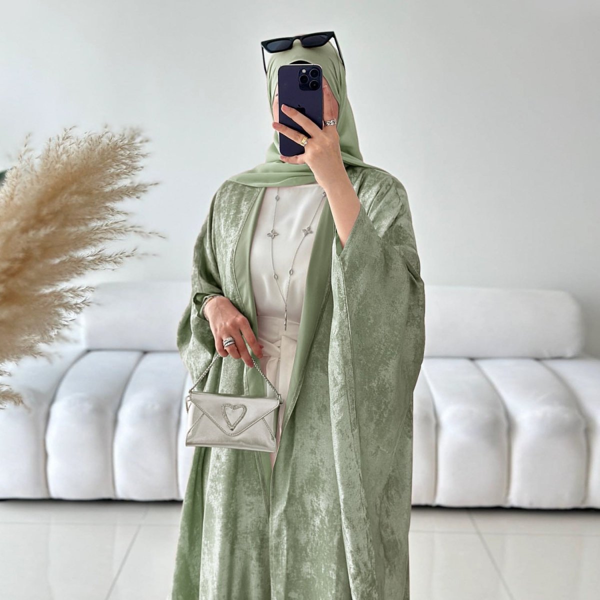 Elegant Modest Luxury Velvet Abaya Collection Robe Dresses. (MOA163) - Mariam's Collection